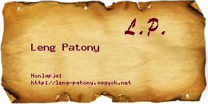 Leng Patony névjegykártya